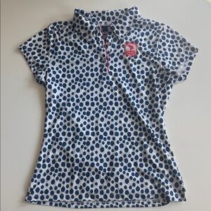 Girls Pebble Beach Polka Dot Polo Golf Shirt